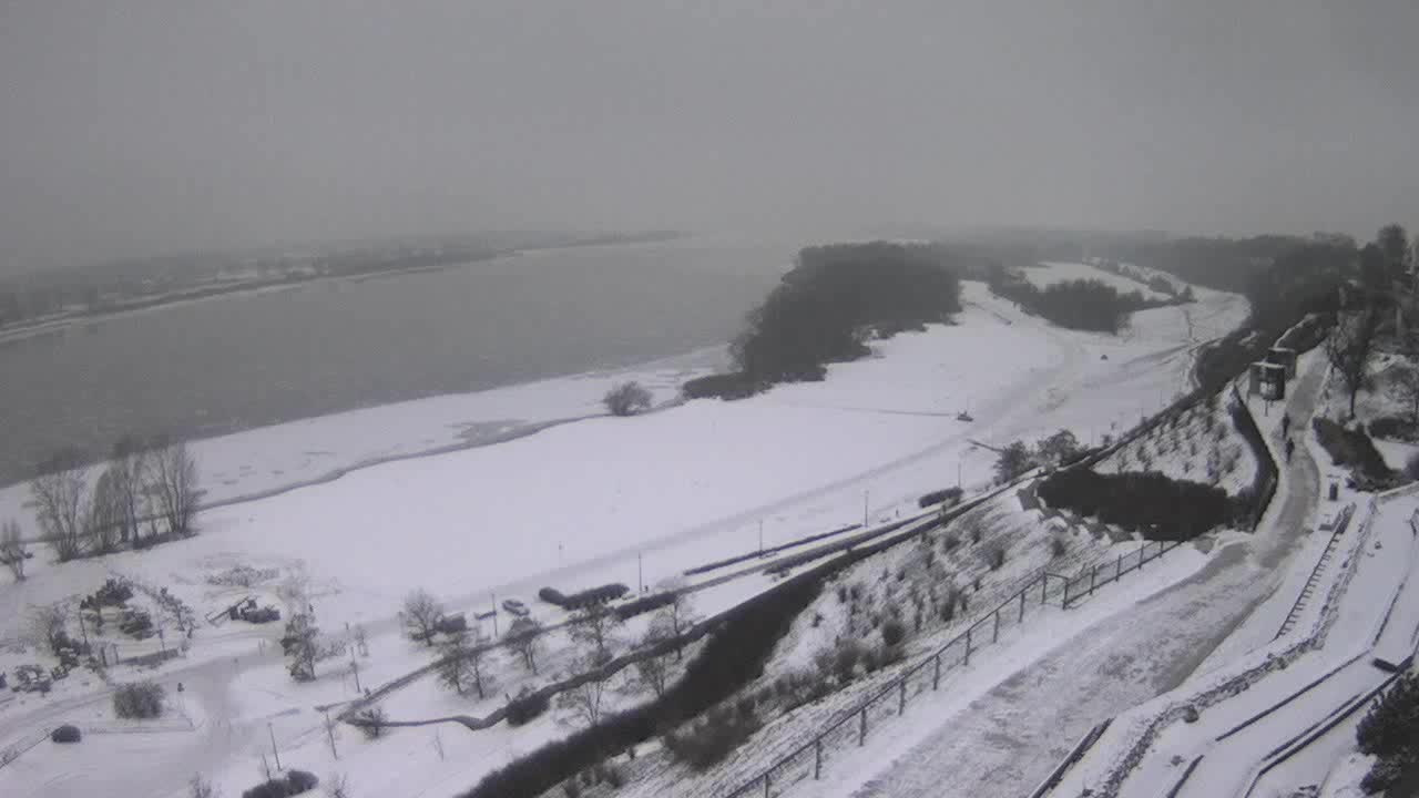 Obraz z kamery na plażę nad Wisłą w Płocku w dniu 2019-01-11 08:35